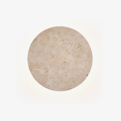Circle Travertine Wall Lamp | Yellow Travertine Stone | Single