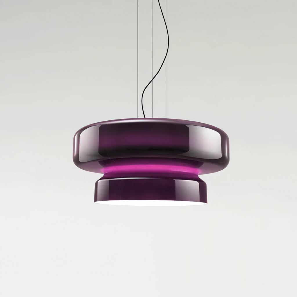 Bohemia Pendant Lamp | Molded Glass Shade | Chrome Finish, Amber Red