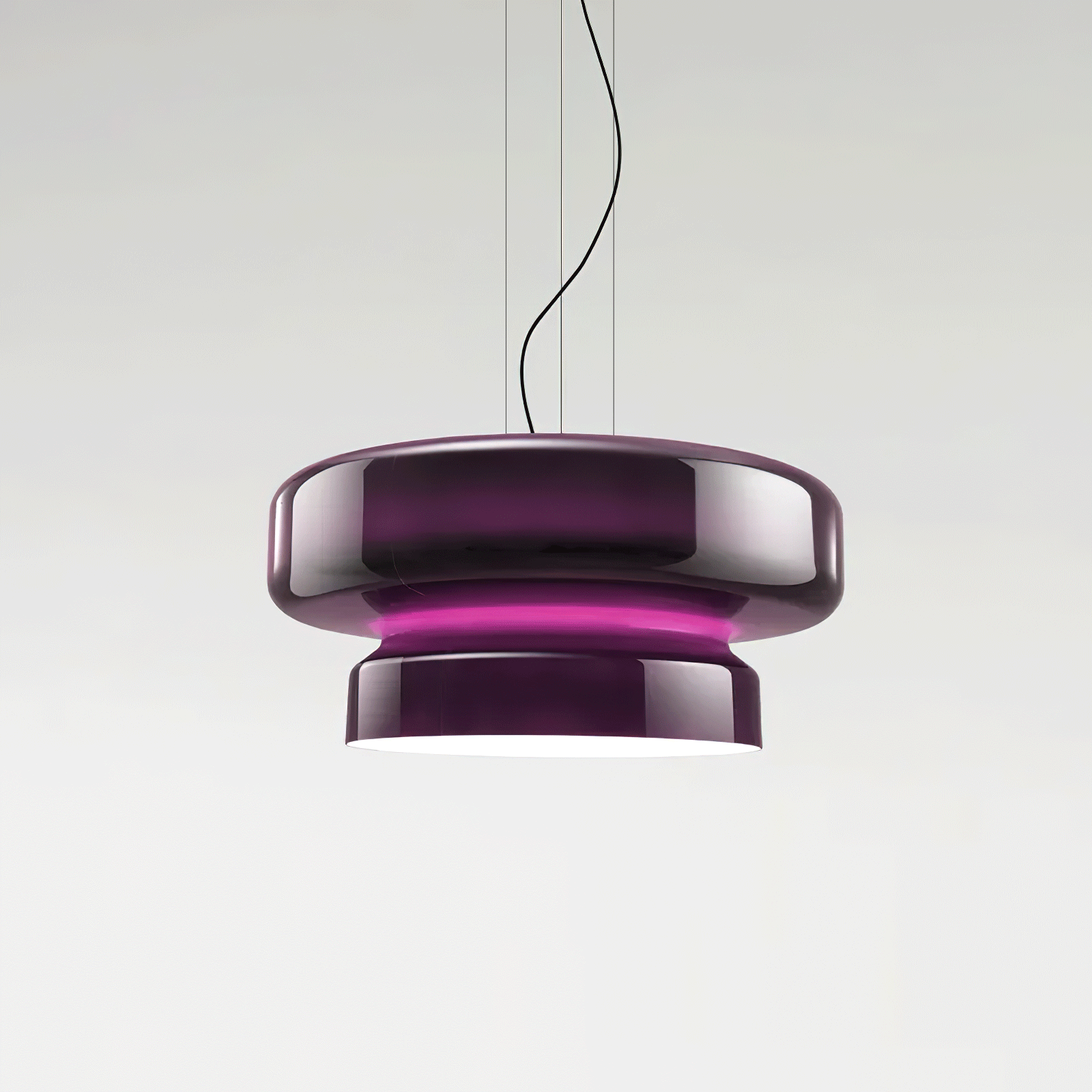 Bohemia Pendant Lamp | Molded Glass Shade | Chrome Finish, Amber Red