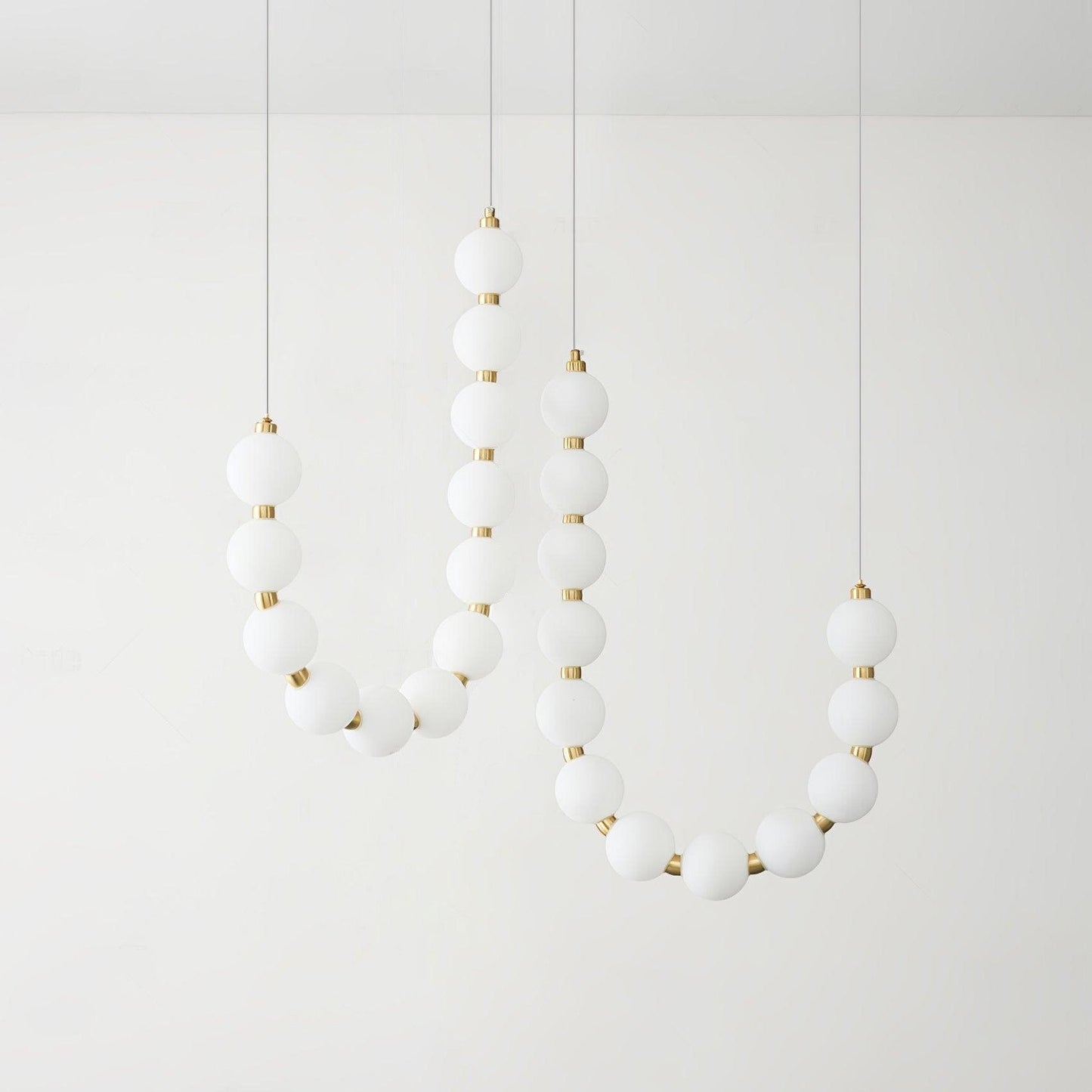 Pearl Necklace Chandelier | Brass & Acrylic | Adjustable Length