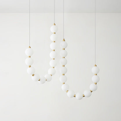 Pearl Necklace Chandelier | Brass & Acrylic | Adjustable Length
