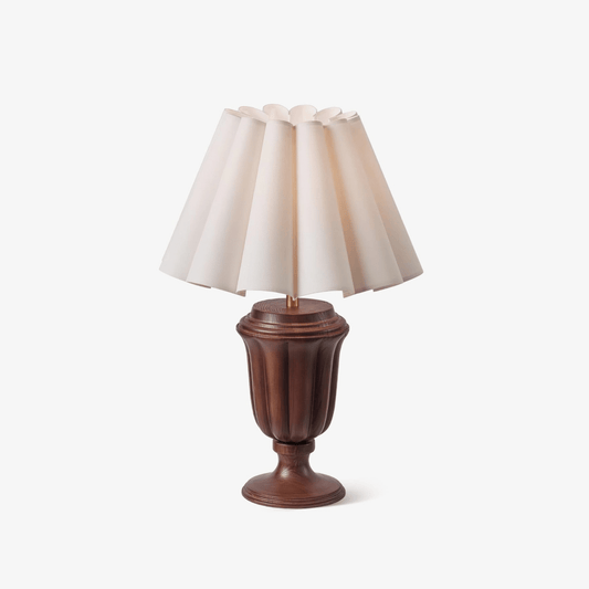 Florence Tulip Table Lamp | Wood, Fabric, Metal | White Shade