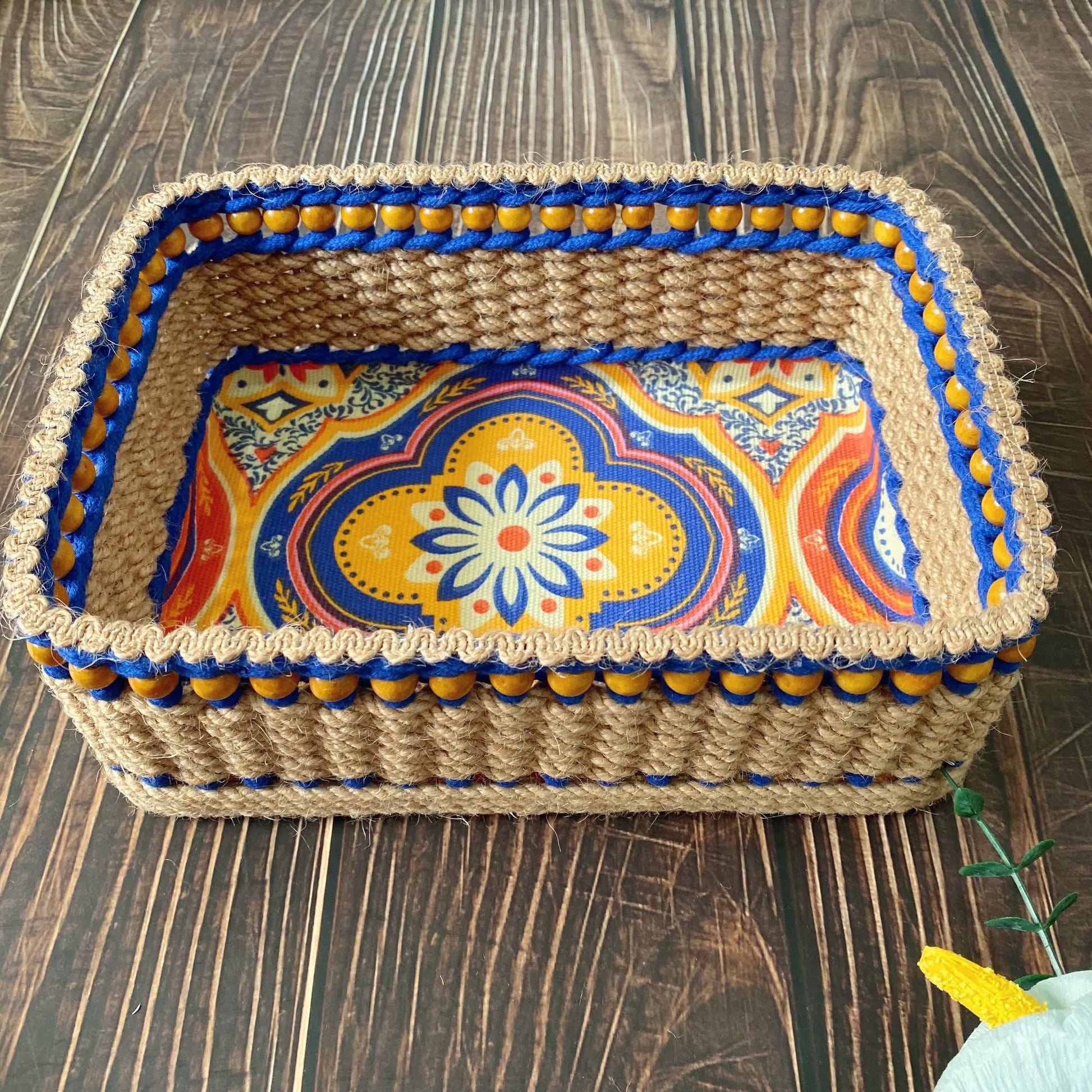 Exotic Style Handmade Tabletop Storage Basket
