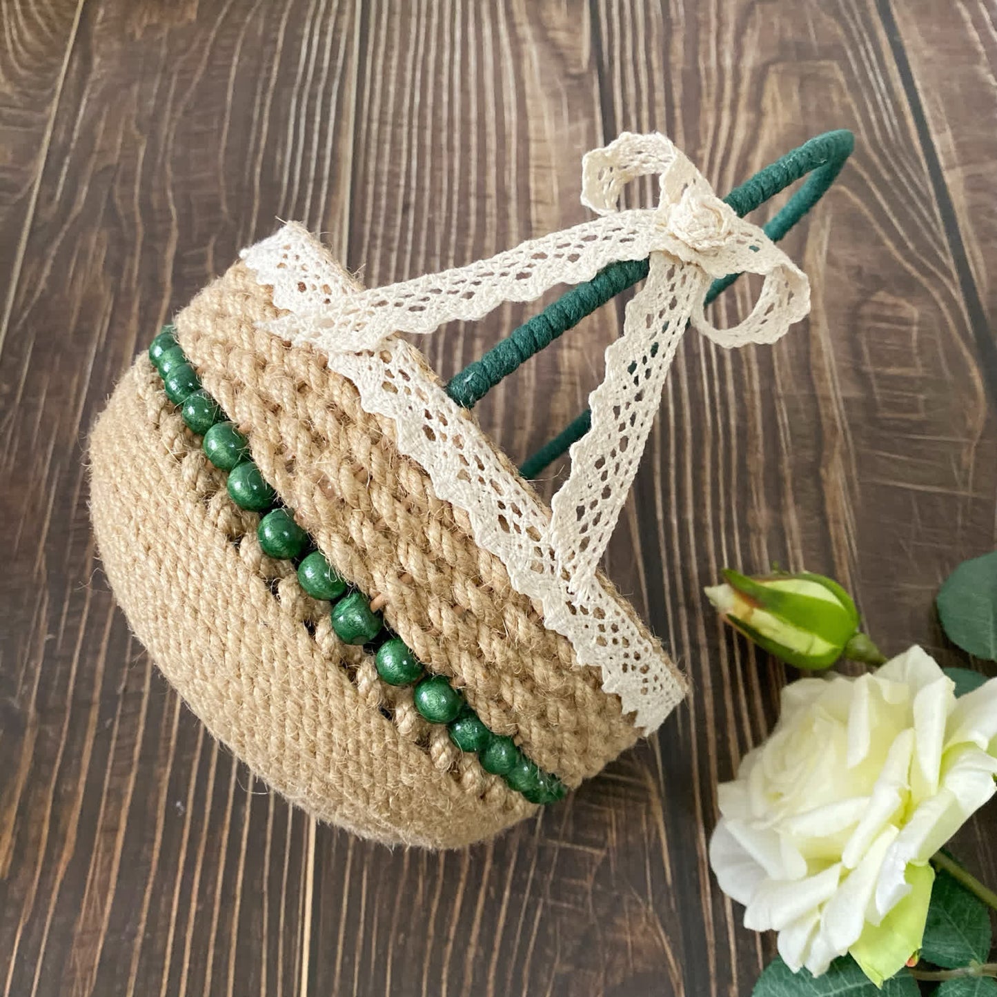 Handmade Sunflower Storage Basket | Hemp Rope | 9.06" x 9.06" x 5.51"
