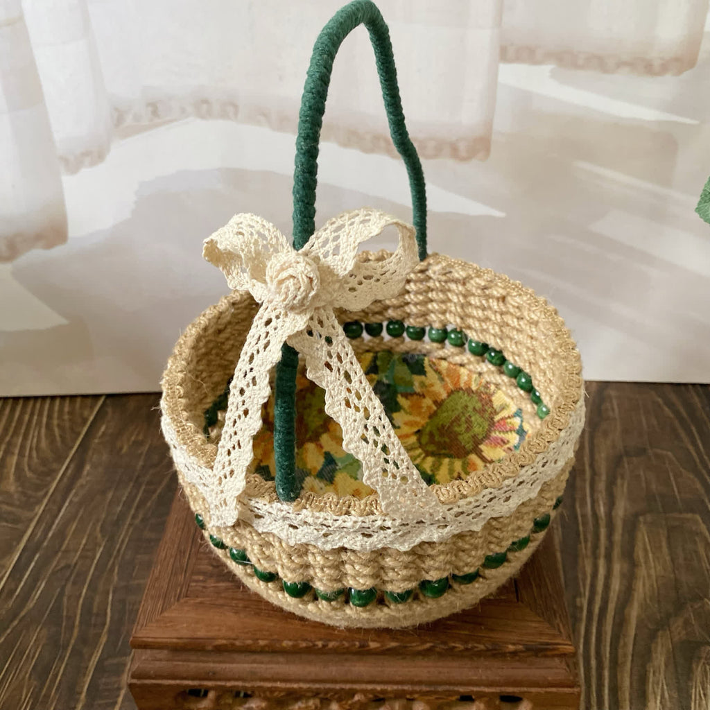 Sunflower Handmade Tabletop Storage Basket