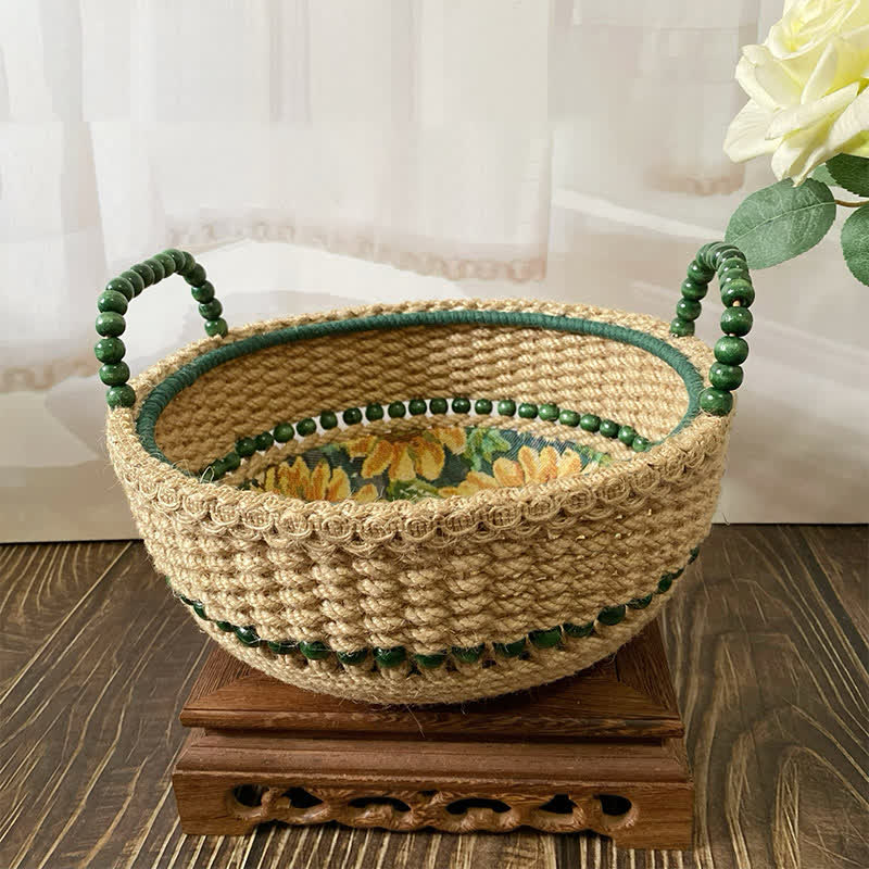Sunflower Handmade Tabletop Storage Basket