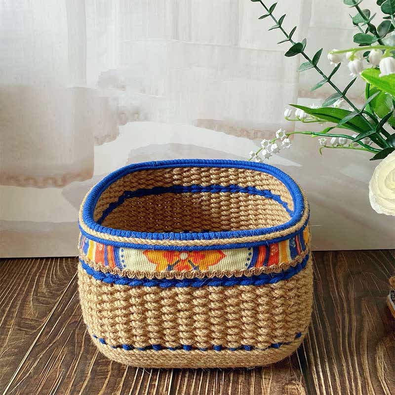 Handmade Tabletop Storage Basket | Hemp Rope | Set of 3