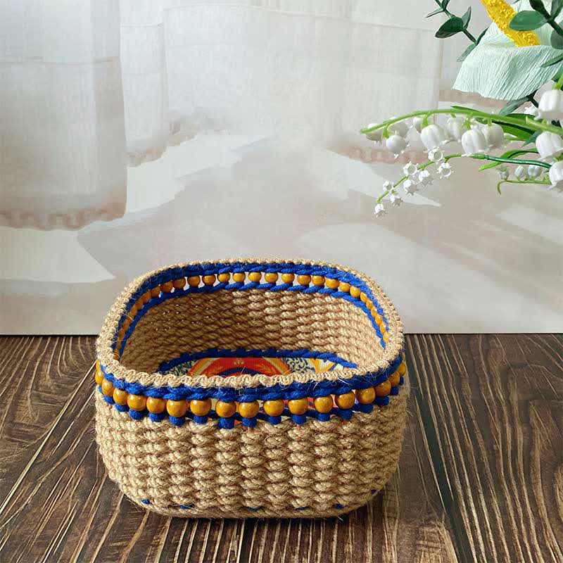 Handmade Tabletop Storage Basket | Hemp Rope | Set of 3