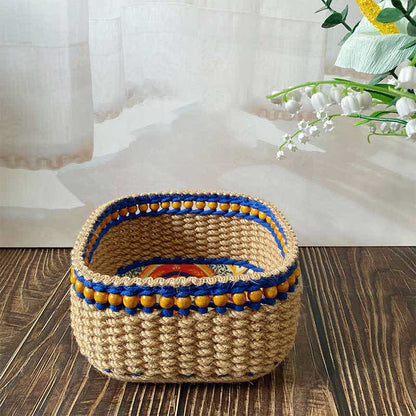 Handmade Tabletop Storage Basket | Hemp Rope | Set of 3