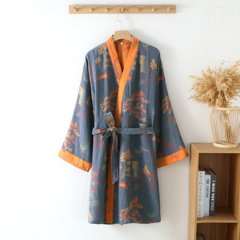 Kimono Bathrobe | Pure Cotton | Breathable Gauze Texture