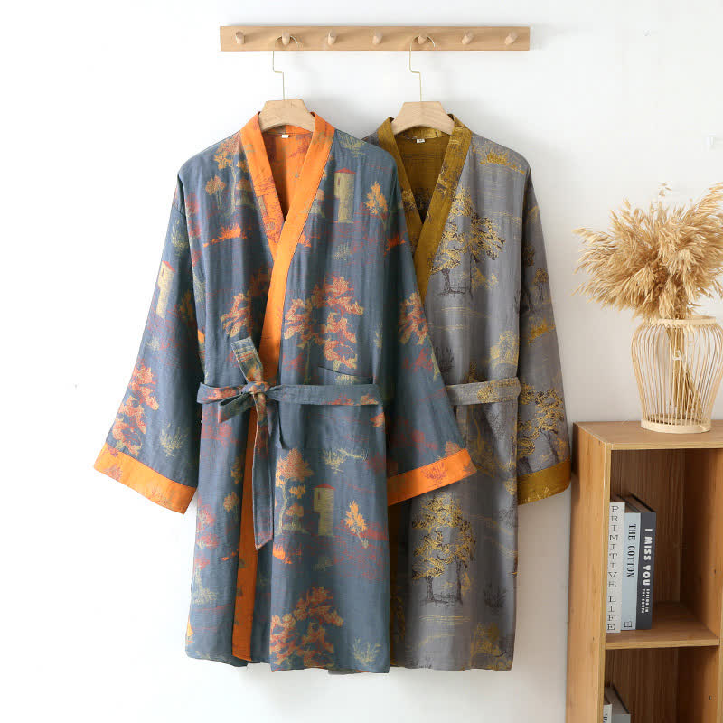 Kimono Bathrobe | Pure Cotton | Breathable Gauze Texture