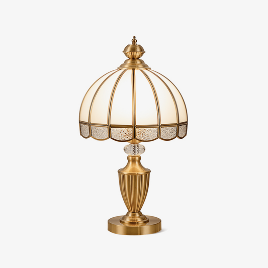 Clarissa Table Lamp | Brass & Glass | White Shade