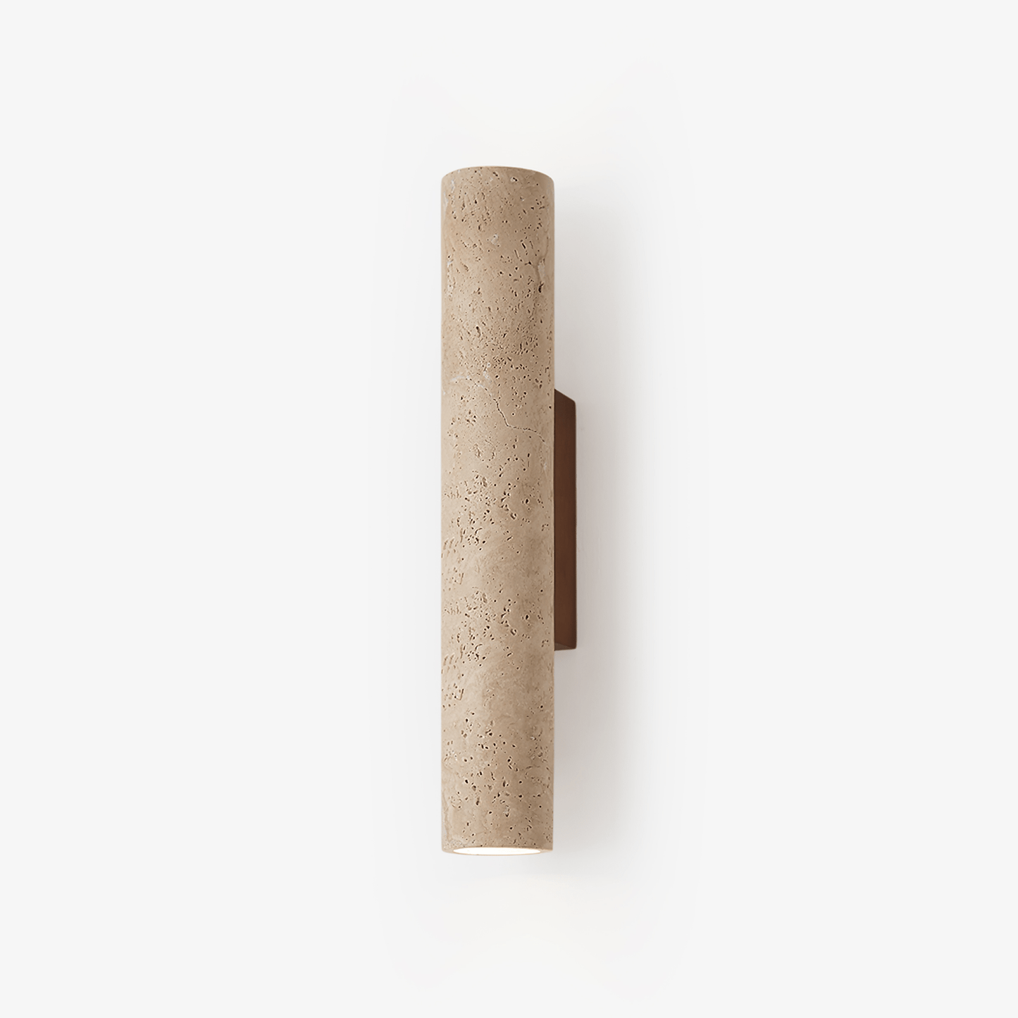 Solis Wall Lamp | Yellow Travertine & Walnut Wood | 32cm Height