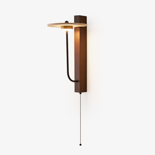 Aura Arm Wall Lamp | Yellow Travertine | Wood
