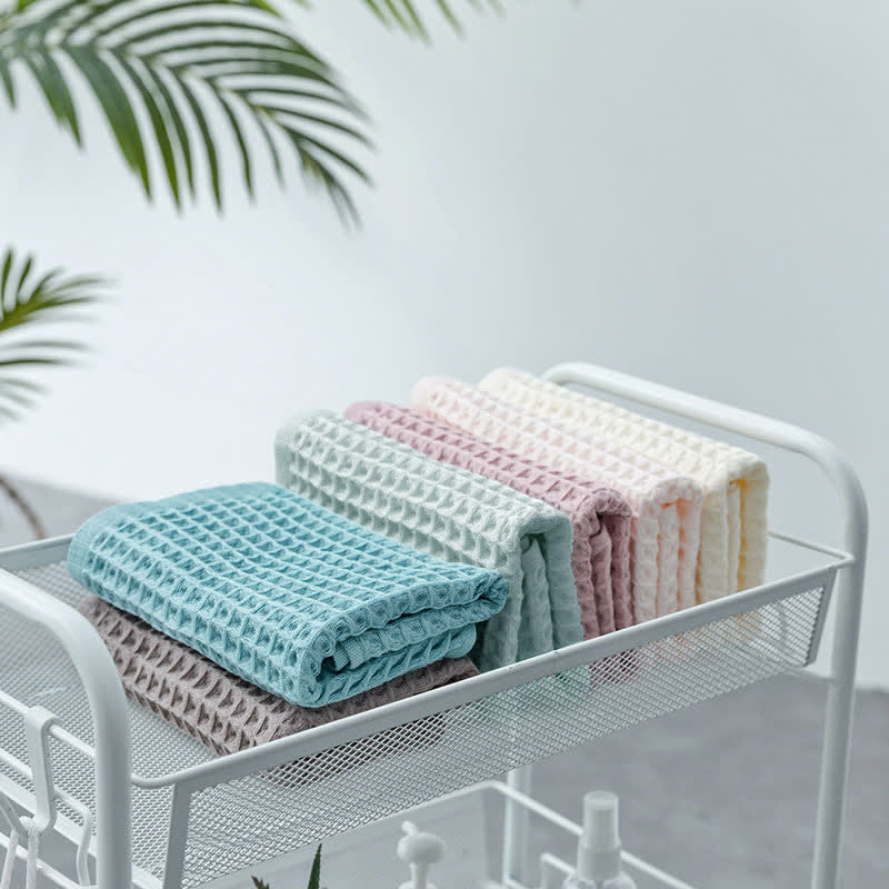 Cotton Waffle Weave Towels | Eco-Friendly & Super Absorbent | Set of 6