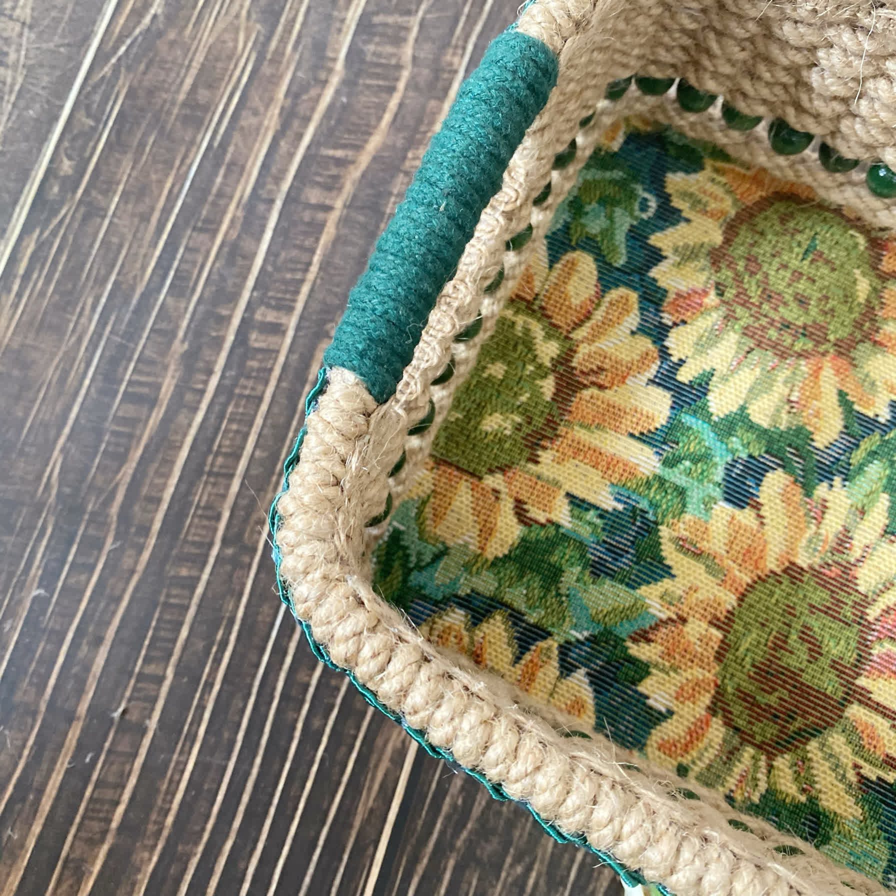 Handmade Rural Sunflower Storage Basket