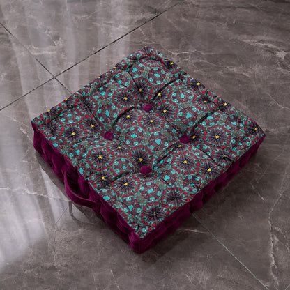 Morocco Style Floor Pillow | Cotton & Polypropylene Filling | 15" x 15" & 17" x 17"