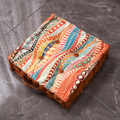 Morocco Style Floor Pillow | Cotton & Polypropylene Filling | 15" x 15" & 17" x 17"
