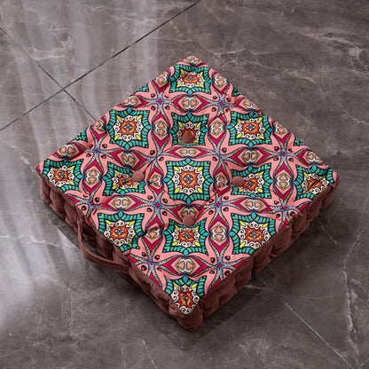 Morocco Style Floor Pillow | Cotton & Polypropylene Filling | 15" x 15" & 17" x 17"