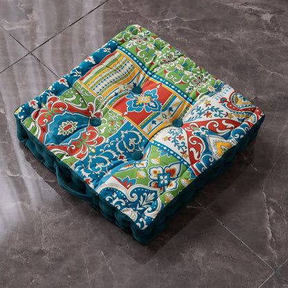 Morocco Style Floor Pillow | Cotton & Polypropylene Filling | 15" x 15" & 17" x 17"