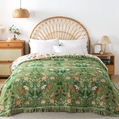 Reversible Cotton Quilt | Eco-Friendly Floral Prints | Multiple Sizes