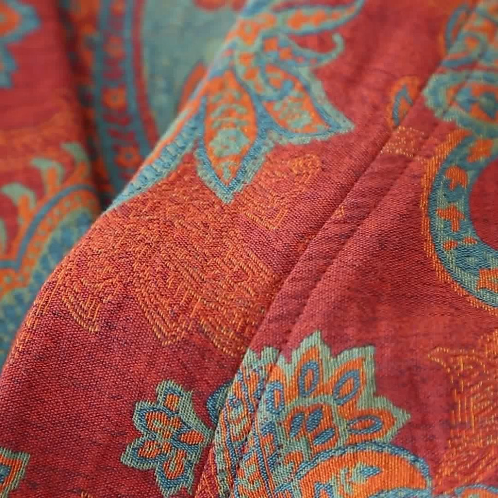 Cotton Bathrobe | Quick-Dry Retro Jacquard | Relaxed Fit