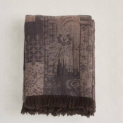 Cotton Tassel Blanket | Yarn-Dyed | 55" x 75"