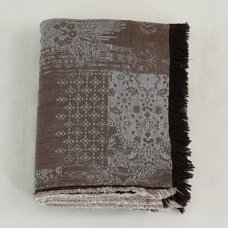 Cotton Tassel Blanket | Yarn-Dyed | 55" x 75"