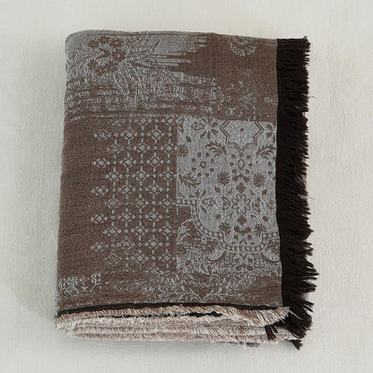 Cotton Tassel Blanket | Yarn-Dyed | 55" x 75"