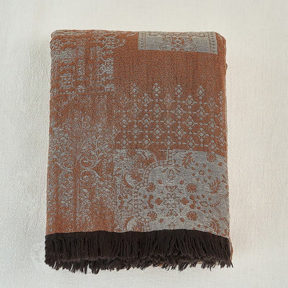 Cotton Tassel Blanket | Yarn-Dyed | 55" x 75"
