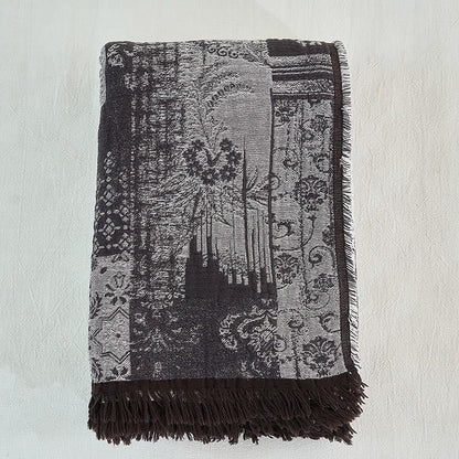 Cotton Tassel Blanket | Yarn-Dyed | 55" x 75"