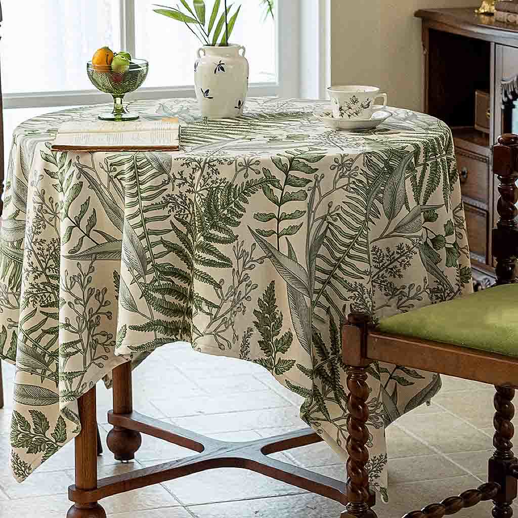 French Retro Plant Print Tablecloth