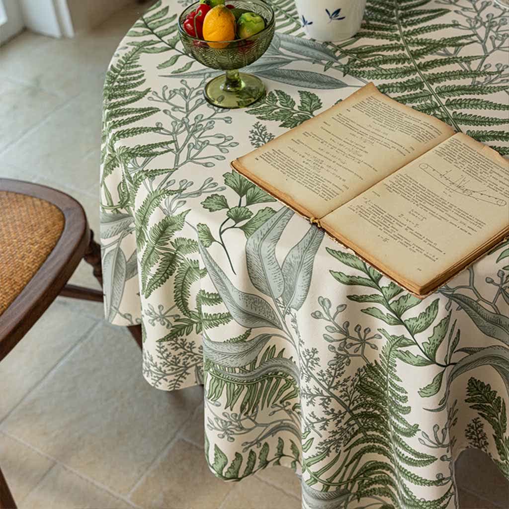 French Retro Plant Print Tablecloth