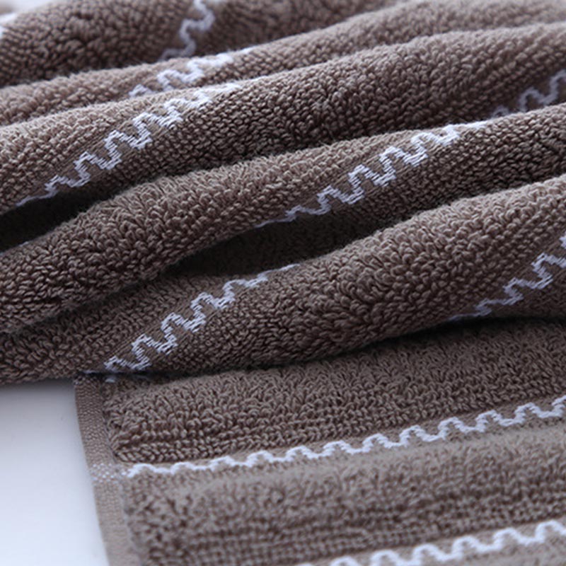 Bath Towel Set | 100% Cotton | Striped | 2 Hand Towels & 1 Bath Towel