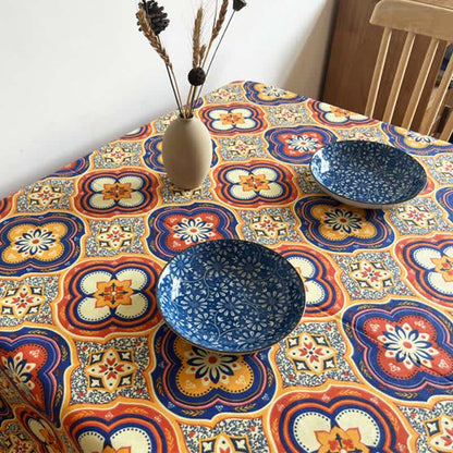 Boho Floral Tablecloth | Vibrant Design | Multiple Sizes