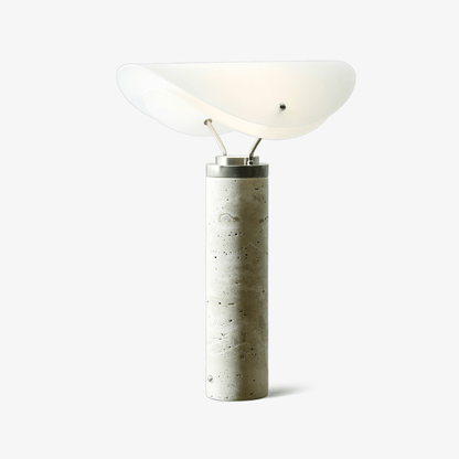 Marbella Table Lamp | Stone Base | Grey and White