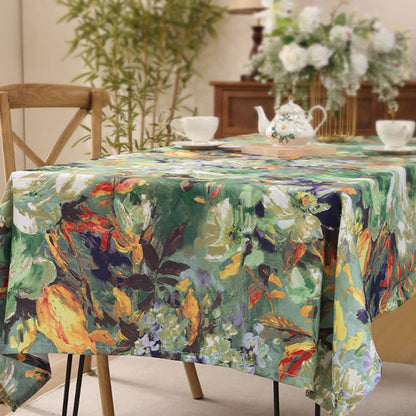 Vintage Floral Tablecloth | Durable Polyester | Multiple Sizes