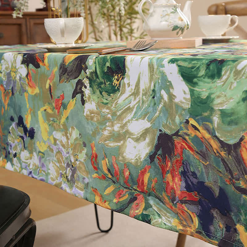 Vintage Floral Tablecloth | Durable Polyester | Multiple Sizes