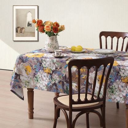 Vintage Floral Tablecloth | Durable Polyester | Multiple Sizes