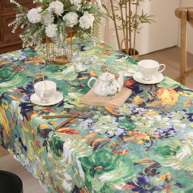 Vintage Floral Tablecloth | Durable Polyester | Multiple Sizes