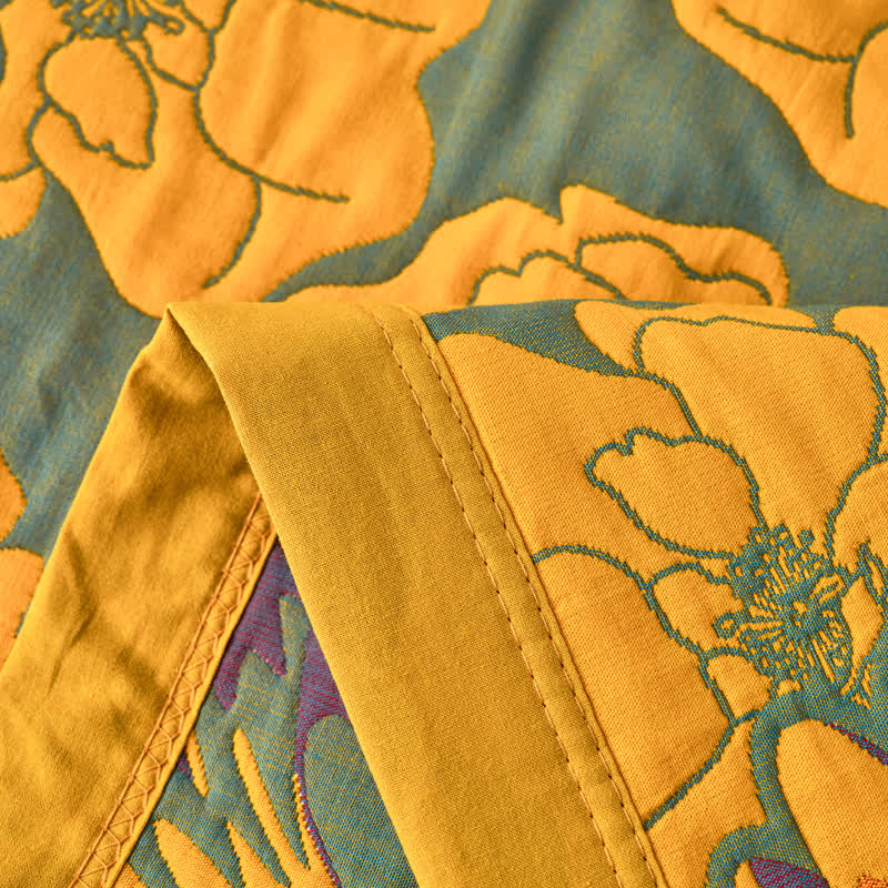 Reversible Cotton Gauze Blanket | Lightweight & Breathable | Floral Pattern