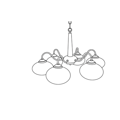 Persimmon Chandelier | Wood & Metal | Gold & Walnut Retro Style