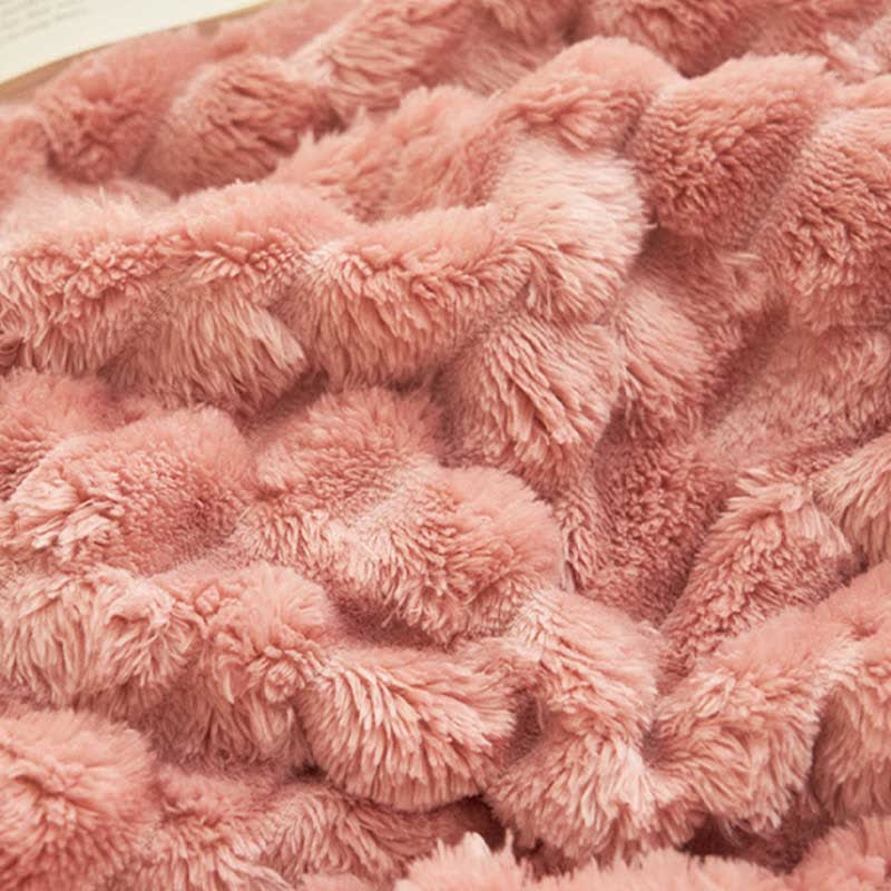 Thick Coral Fleece Throw Blanket | Soft Polyester | Full Size 59"W x 79"L
