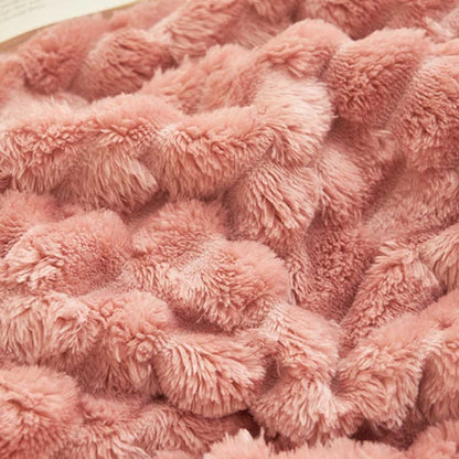 Thick Coral Fleece Throw Blanket | Soft Polyester | Full Size 59"W x 79"L