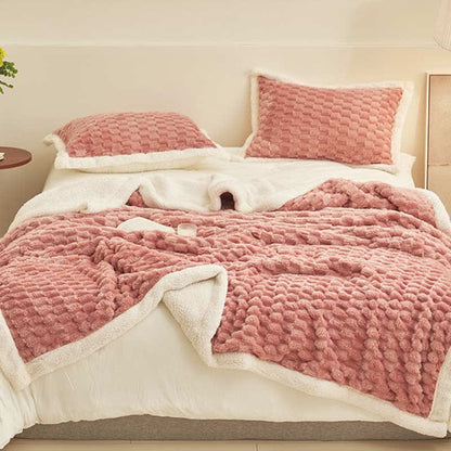 Thick Coral Fleece Throw Blanket | Soft Polyester | Full Size 59"W x 79"L