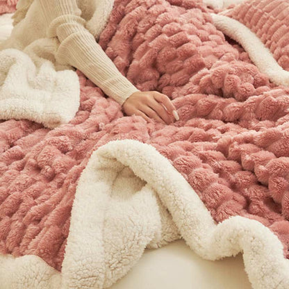 Thick Coral Fleece Throw Blanket | Soft Polyester | Full Size 59"W x 79"L