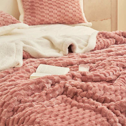 Thick Coral Fleece Throw Blanket | Soft Polyester | Full Size 59"W x 79"L