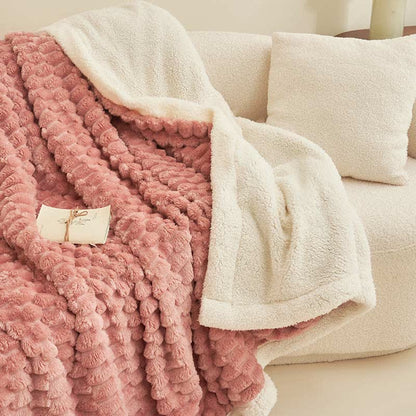 Thick Coral Fleece Throw Blanket | Soft Polyester | Full Size 59"W x 79"L