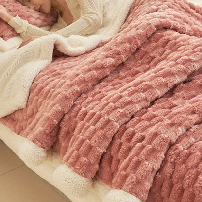 Thick Coral Fleece Throw Blanket | Soft Polyester | Full Size 59"W x 79"L