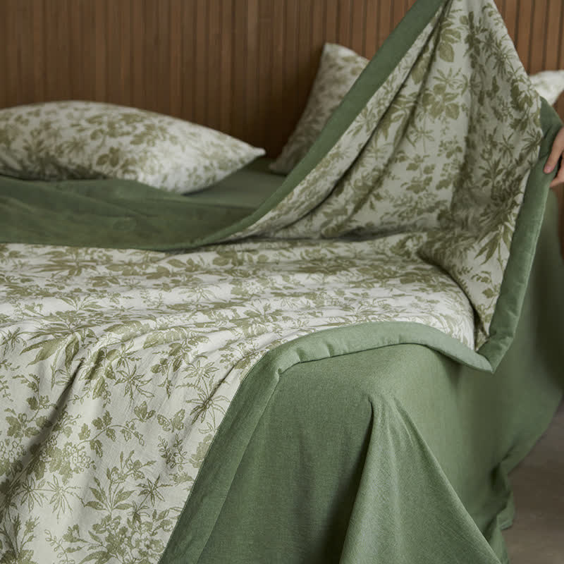 Floral Butterfly Bedding Set | Cotton Gauze | 4 Pieces